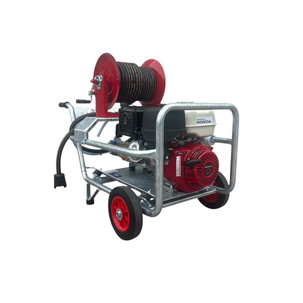 Honda GX390 21Lpm / 3000Psi Petrol Pressure Washer with reel - Galvanized Frame