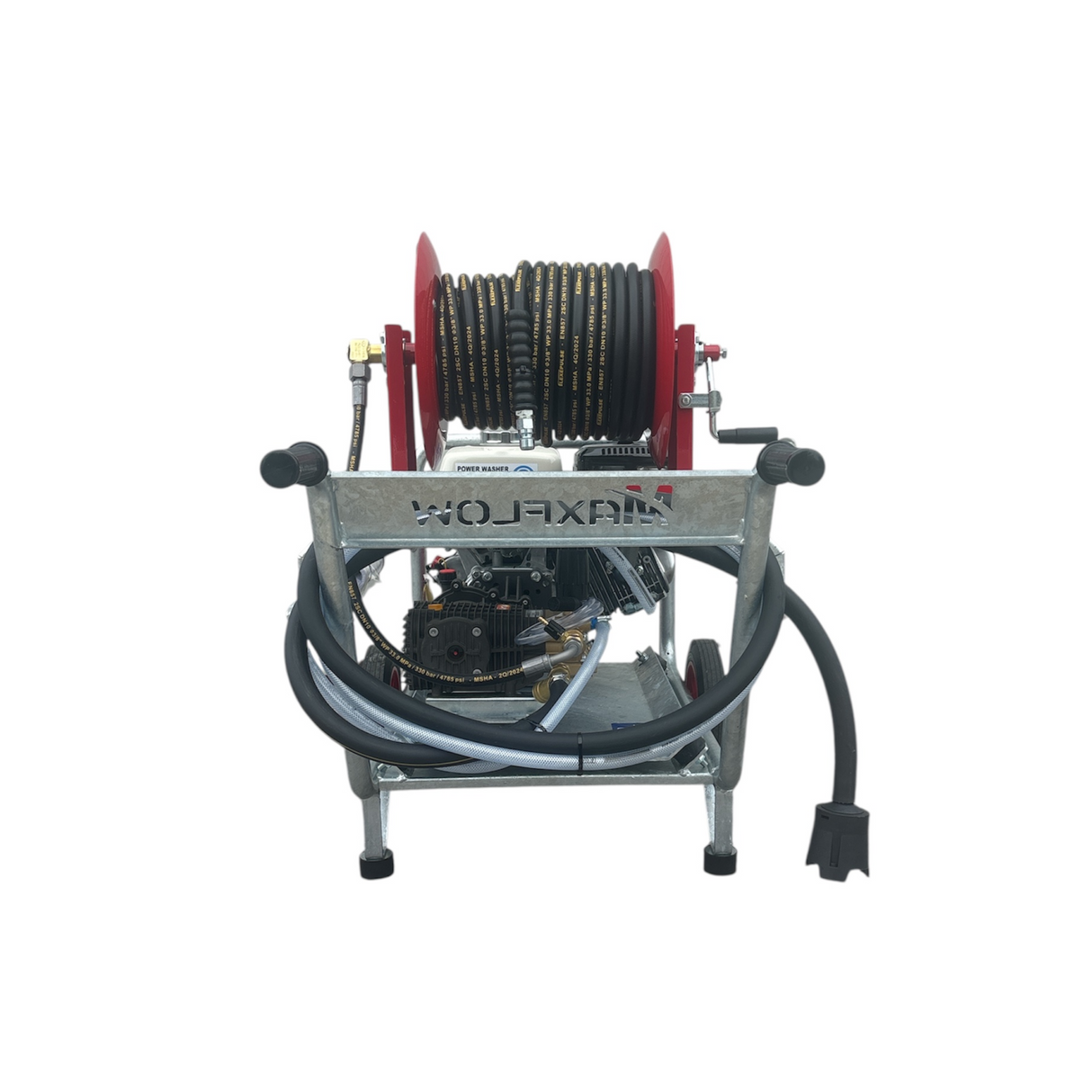 Honda GX390 21Lpm / 3000Psi Petrol Pressure Washer with reel - Galvanized Frame