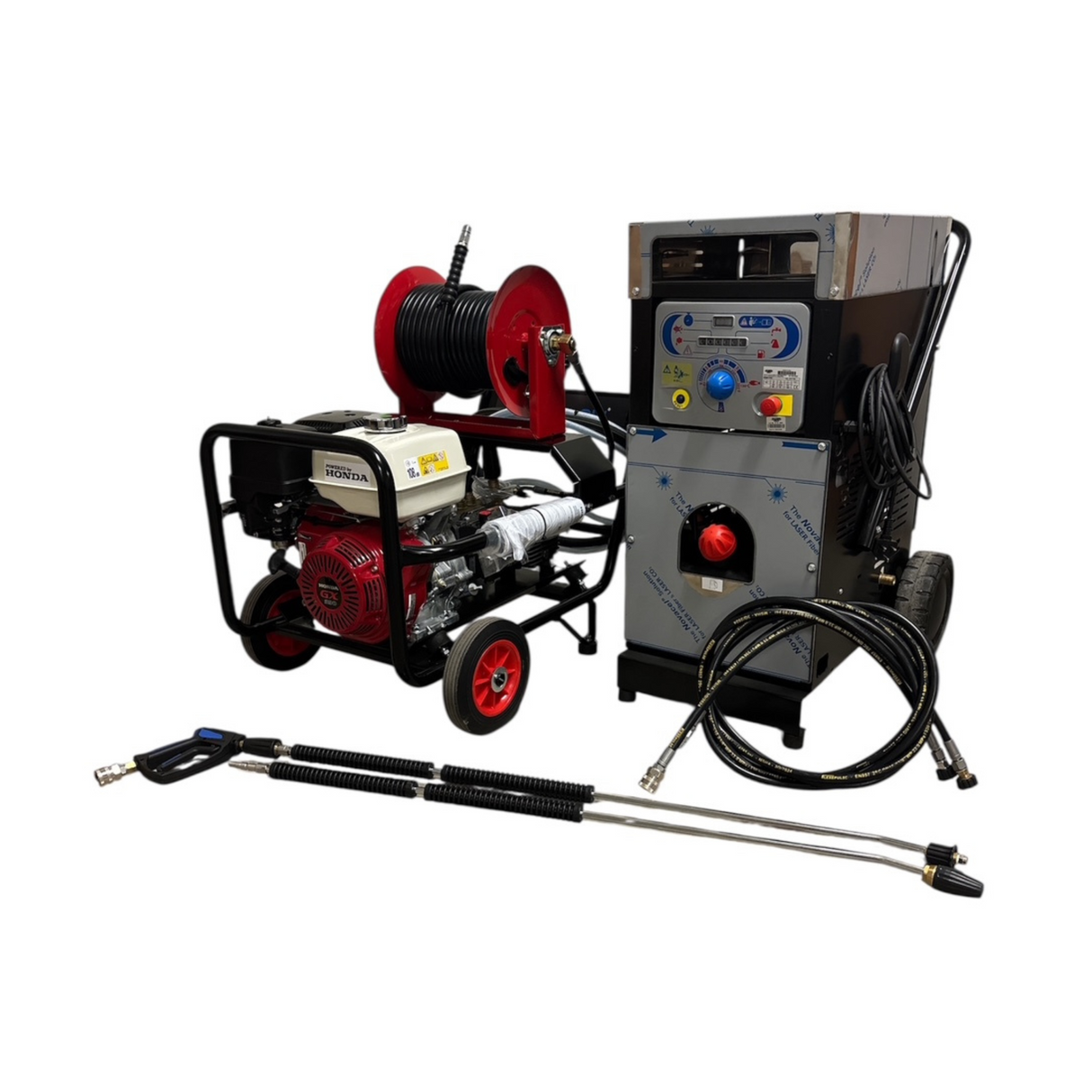 Honda GX390 Pressure Washer with Reel & Mazzoni HotBox System