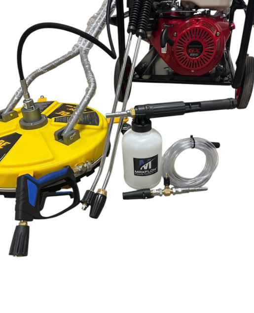 Honda GX390 Pressure Washer with Reel - Surface Cleaning Kit