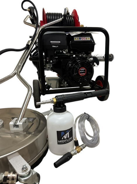 Loncin G420 21Lpm Pressure Washer with Reel - 20" Surface Cleaning Kit