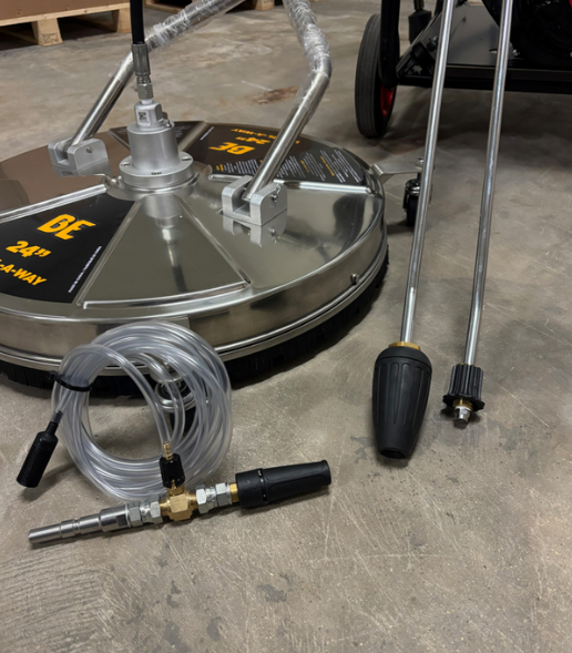 Loncin G420 24Lpm Pressure Washer with Reel - 24" Surface Cleaning Kit