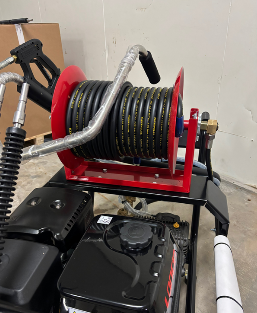 Loncin G420 24Lpm Pressure Washer with Reel - 24" Surface Cleaning Kit