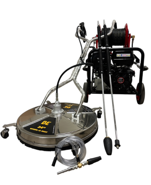 Loncin G420 24Lpm Pressure Washer with Reel - 24" Surface Cleaning Kit