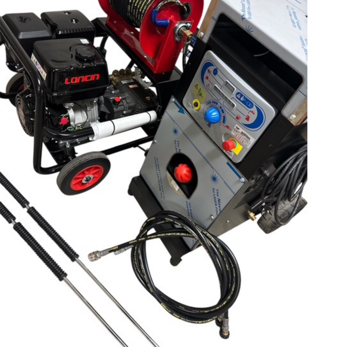 Loncin G420 Pressure Washer with Reel & Mazzoni HotBox System