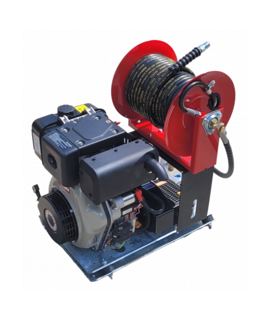 Yanmar L100 Skid Plate Diesel Pressure Washer with Reel