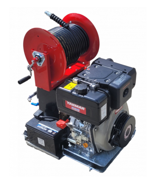 Yanmar L100 Skid Plate Diesel Pressure Washer with Reel