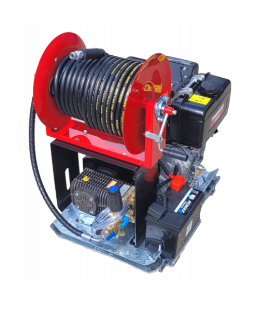 Yanmar L100 Skid Plate Diesel Pressure Washer with Reel