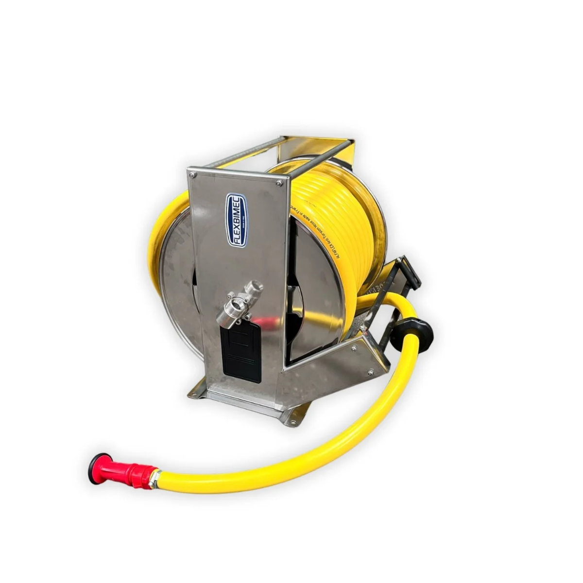 25 Metre 1" Stainless Steel Retractable Washdown Hose Reel with Hose