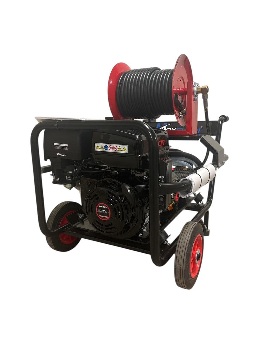 Loncin G420 24Lpm Electric Start Petrol Pressure Washer with Reel ...